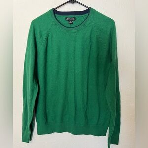 Banana Republic Men's Vibrant Green Cotton Cashmere Crewneck Sweater